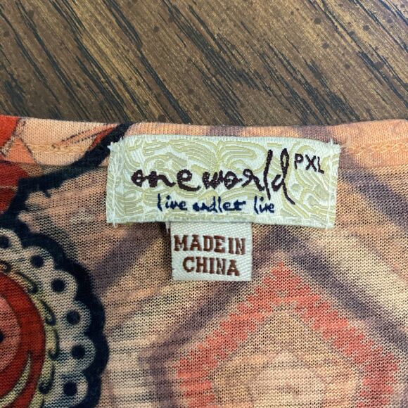 Oneworld Blouse Women’s Size PXL Sleeveless Scoop Neck Sequins Hippie Boho - Picture 12 of 12